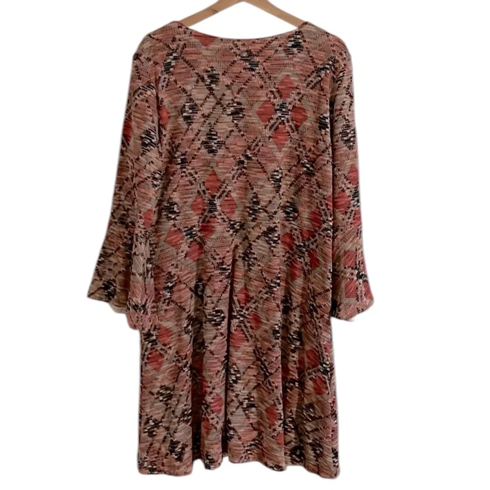 Maeve Anthropologie Erina‎ Swing Dress Women’s Size XL Bell Sleeve Mini Pink - Picture 3 of 9